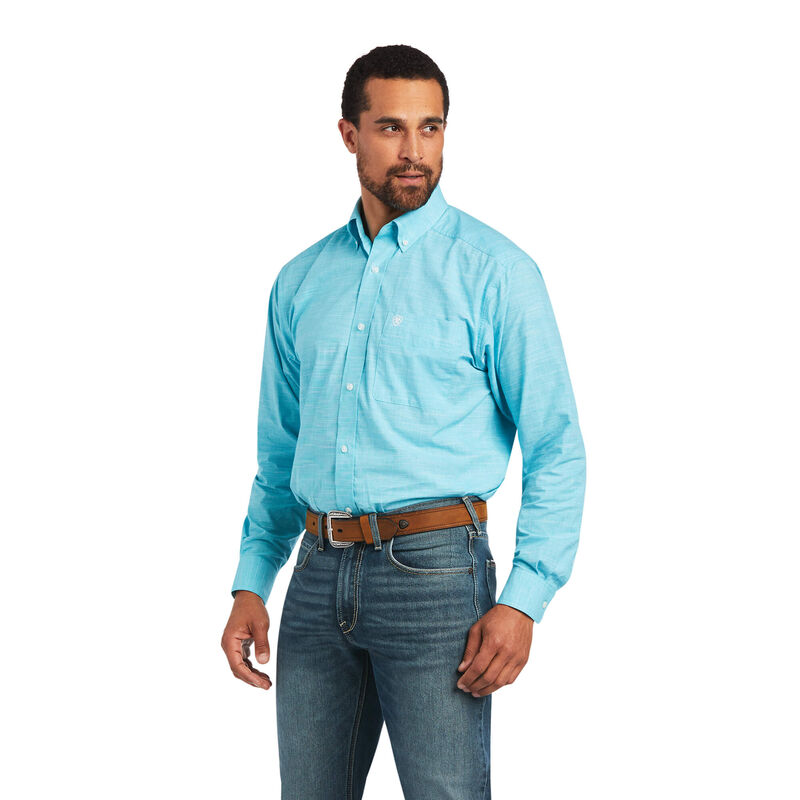 Men's Solid Twill Classic Fit Shirt in Black, Size: Medium by Ariat