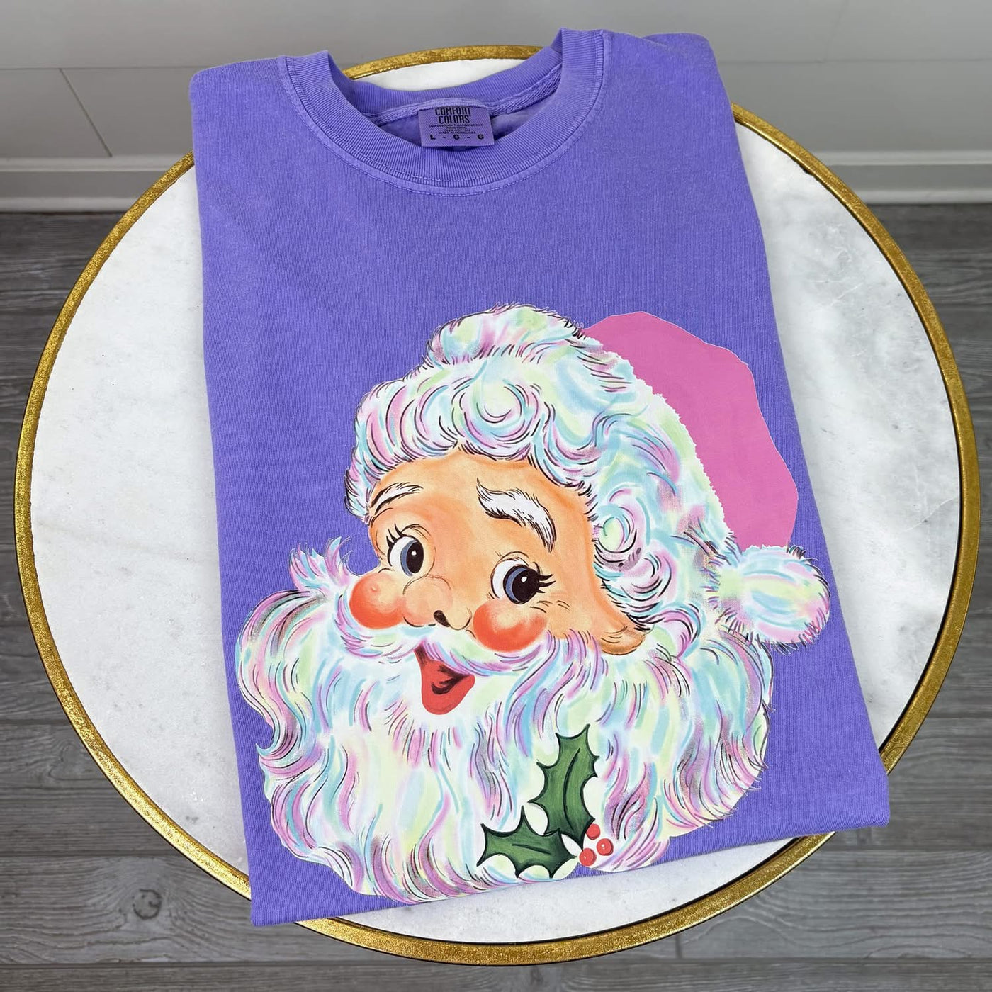 Watercolor Santa Face Graphic Tee