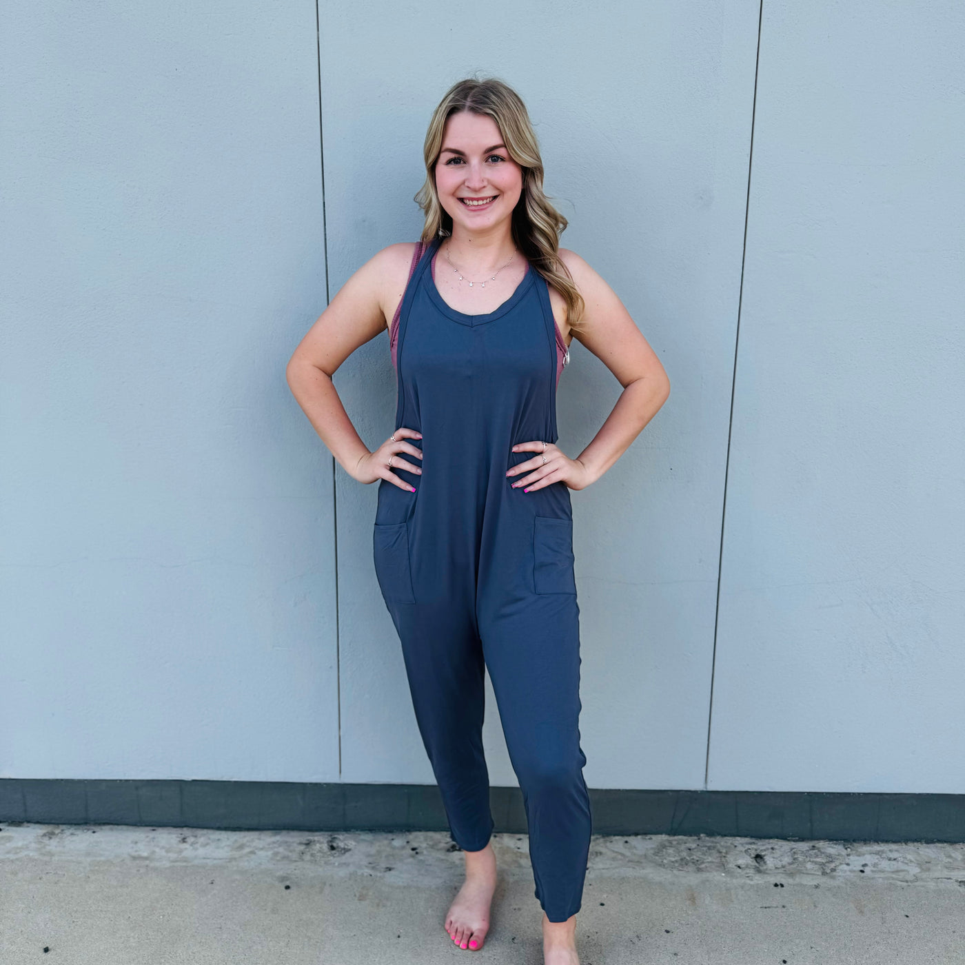 Charcoal Sleeveless Jumpsuit